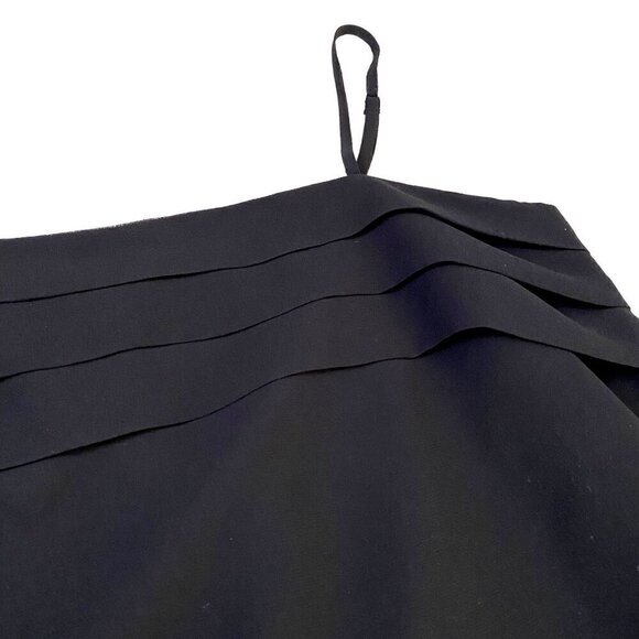 Banana Republic Pleated Chiffon Cami Sz XS Black Goth Romantic Feminine - Picture 7 of 12